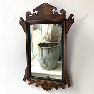 George III Walnut Fret Mirror