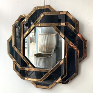 Gold and Black Geometric Mirror