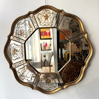 Round Verre Églomisé Mirror