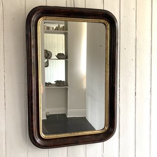 19th Century Faux Wood & Gilt Mirror