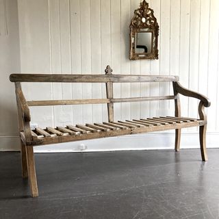 19th Century Rustic Oak Bench