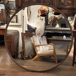 Circular Iron Frame Mirror