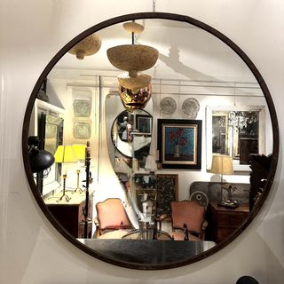 Circular Iron Frame Mirror