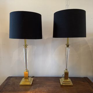 Brass and Lucite Lamps
