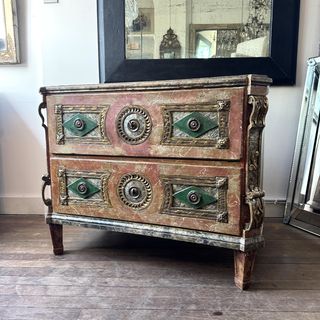 Late 18th Century Painted Two Drawer Italian Commode