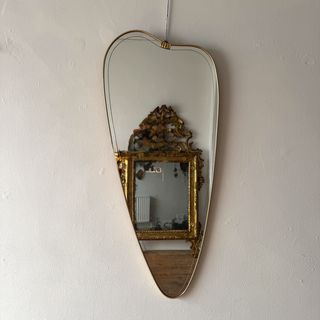 Italian Shaped Brass Mirror