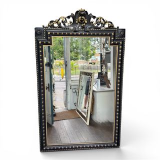 Large Black and Gilt Mirror
